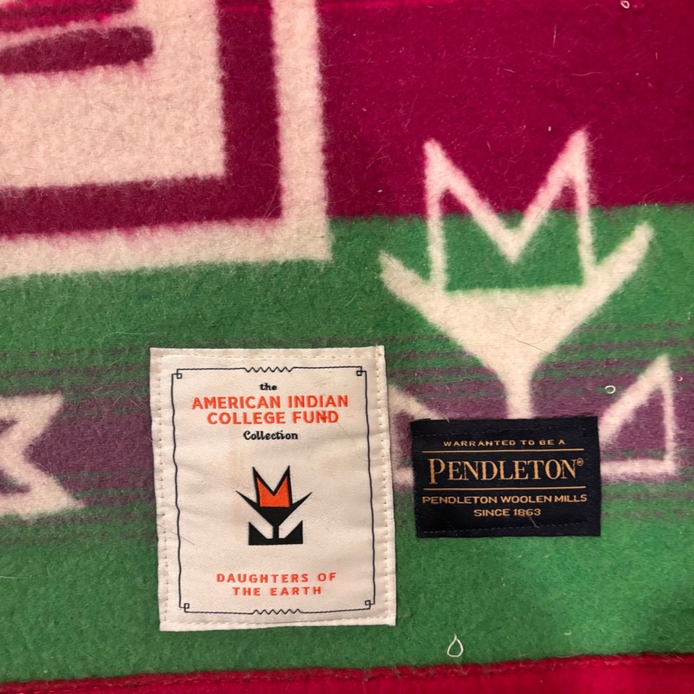 Pendleton Multicolor Holiday Blanket with Native Motif - Picture 3 of 3
